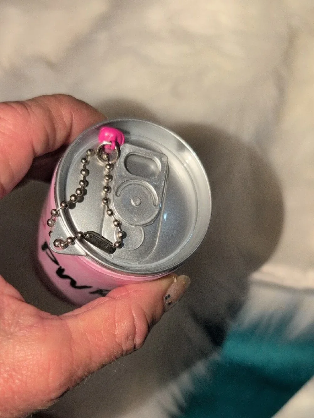 Pink 'Be Happy' Decorative Can With Wipes Inside  Keychain